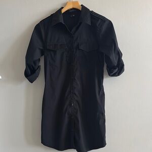 Women’s Theory Black Shirt Dress with pockets